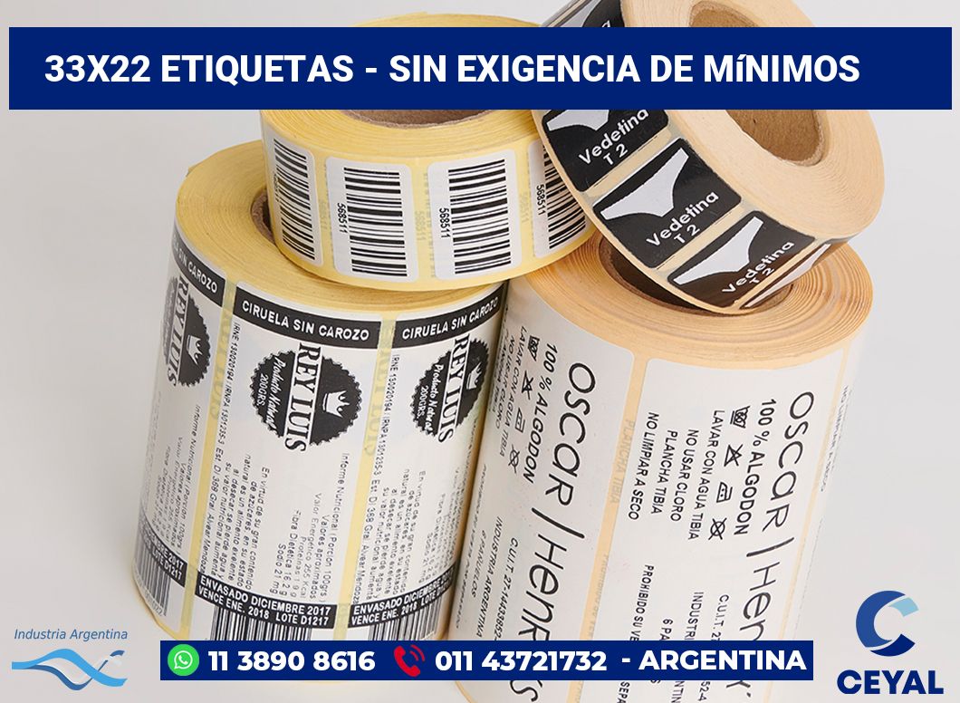 33×22 Etiquetas