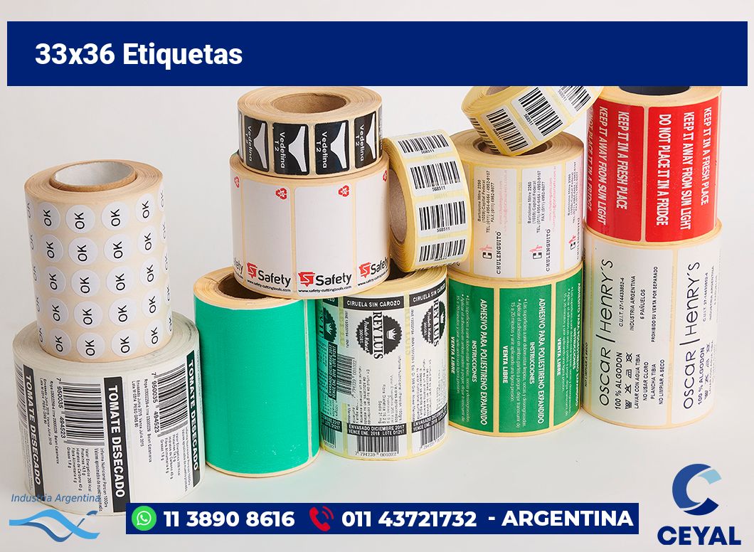33×36 Etiquetas