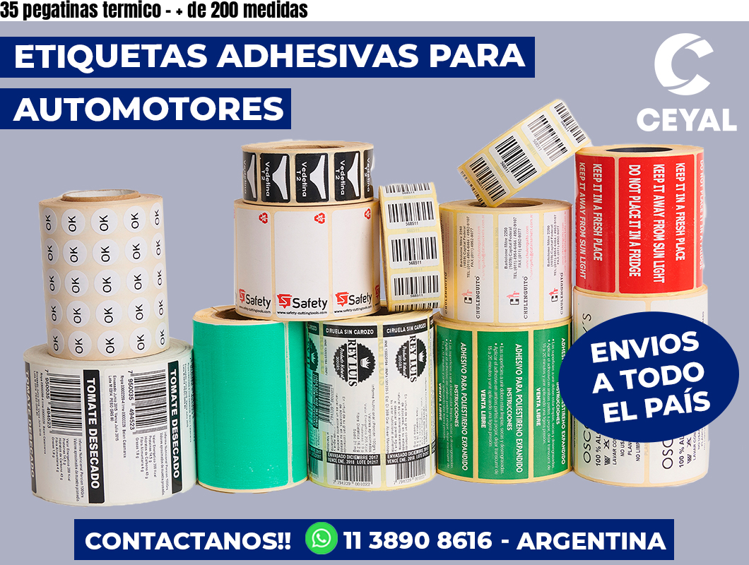 35 pegatinas termico - + de 200 medidas