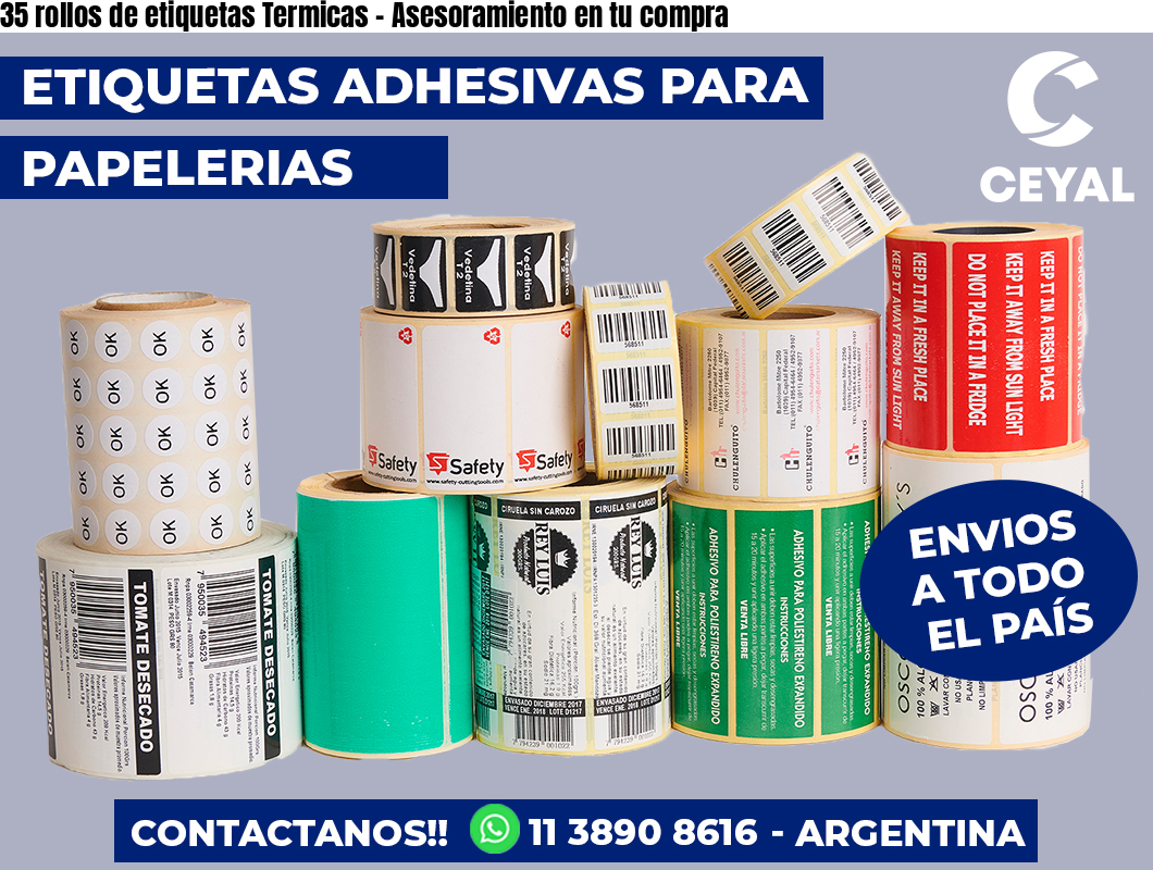 35 rollos de etiquetas Termicas – Asesoramiento en tu compra