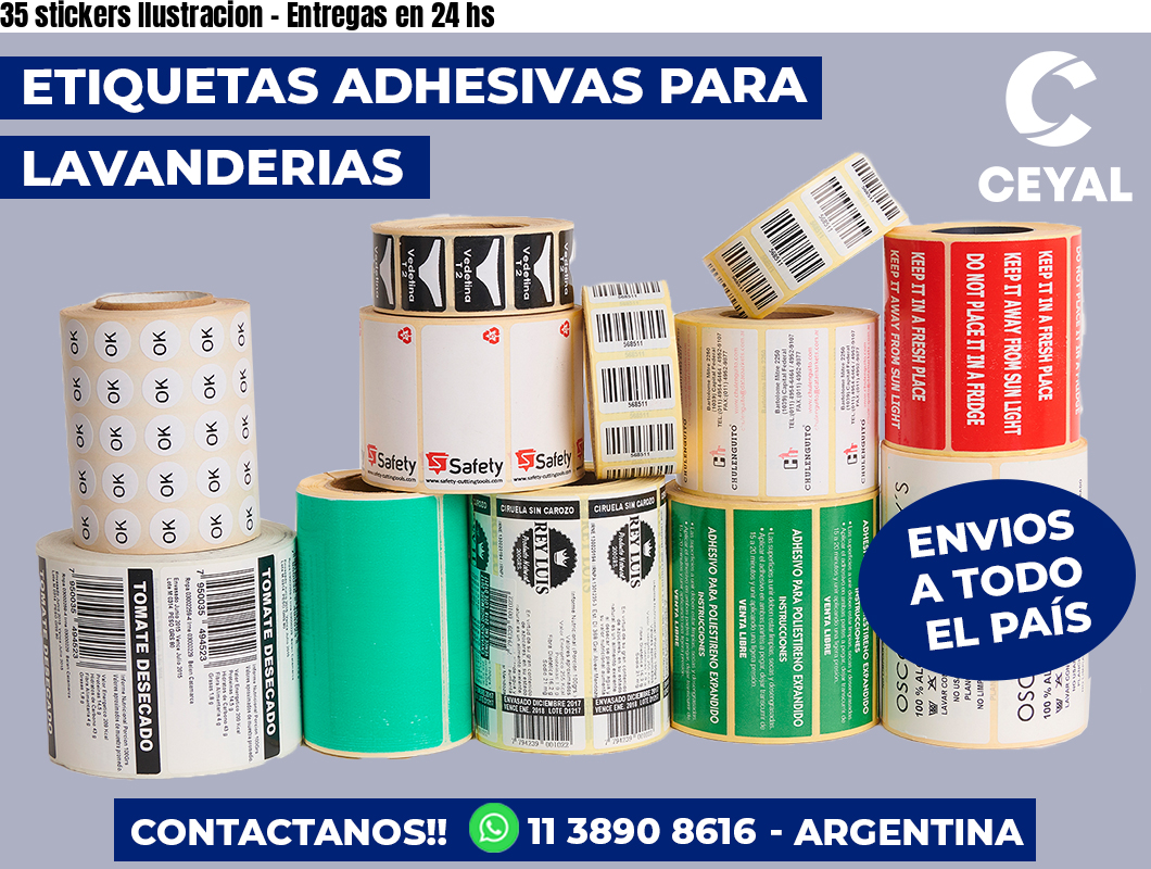 35 stickers Ilustracion - Entregas en 24 hs