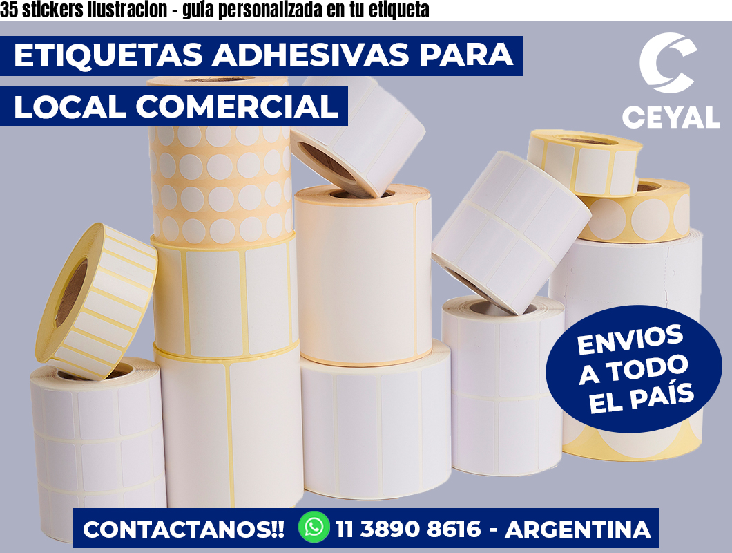 35 stickers Ilustracion - guía personalizada en tu etiqueta
