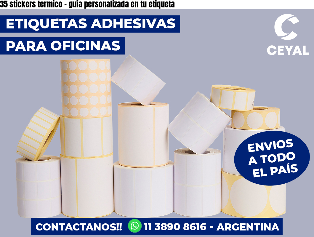 35 stickers termico - guía personalizada en tu etiqueta