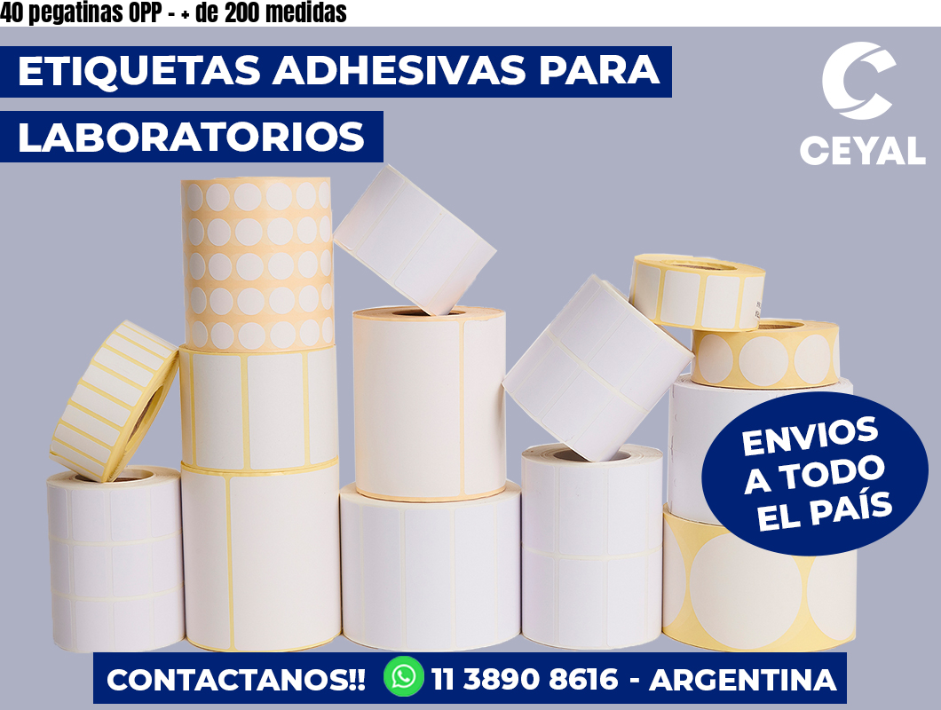 40 pegatinas OPP - + de 200 medidas