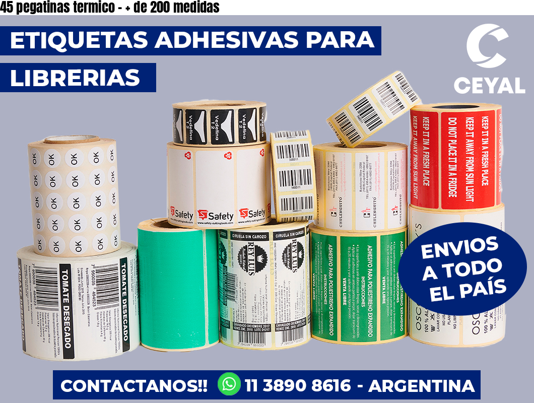 45 pegatinas termico – + de 200 medidas