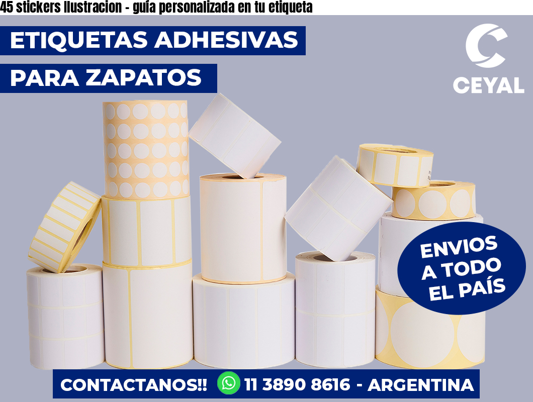 45 stickers Ilustracion - guía personalizada en tu etiqueta
