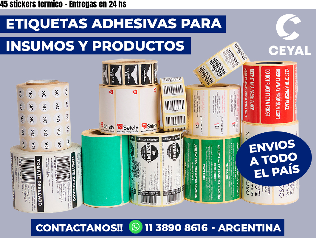 45 stickers termico - Entregas en 24 hs