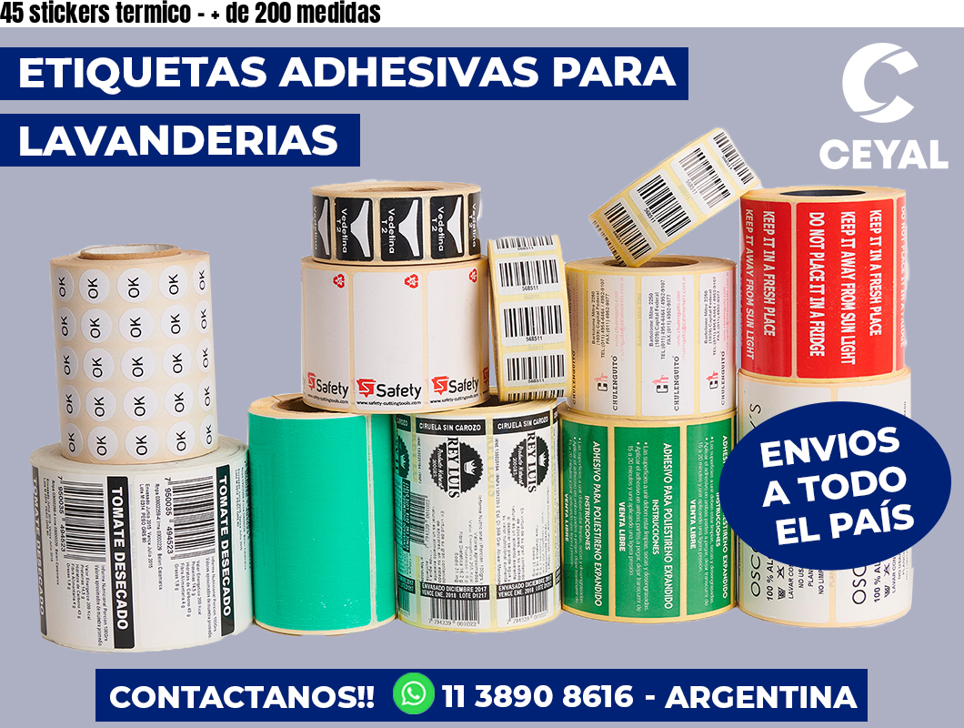 45 stickers termico - + de 200 medidas
