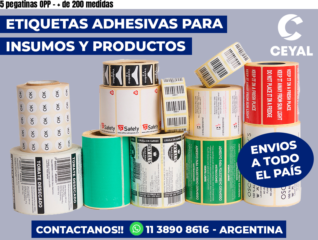 5 pegatinas OPP – + de 200 medidas