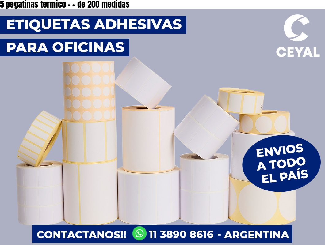 5 pegatinas termico - + de 200 medidas