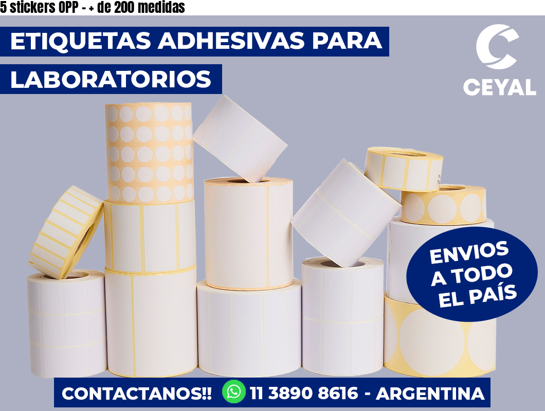 5 stickers OPP - + de 200 medidas