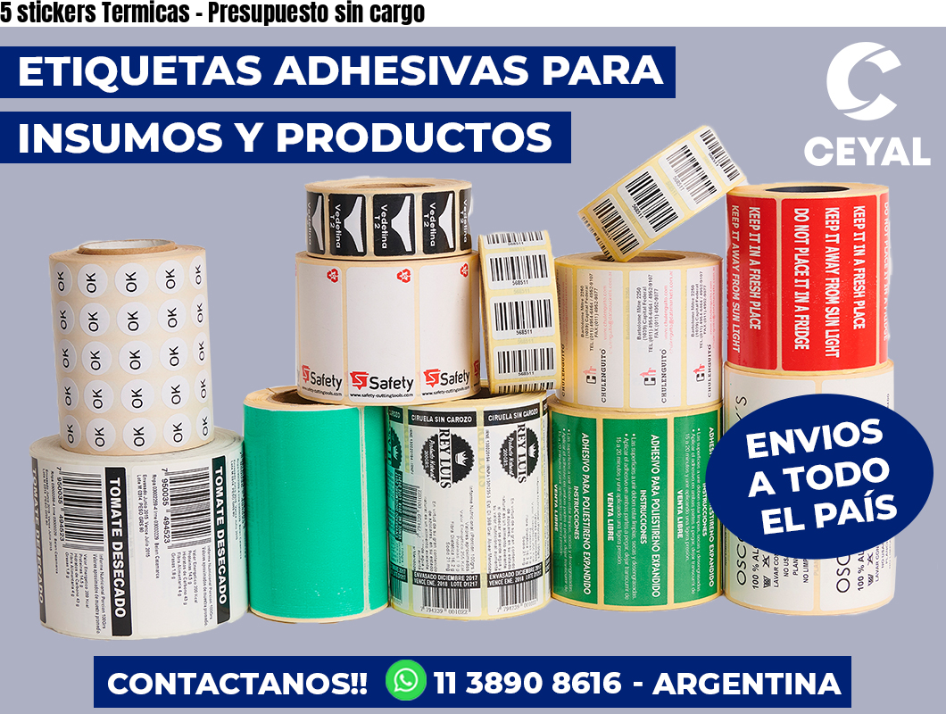 5 stickers Termicas - Presupuesto sin cargo