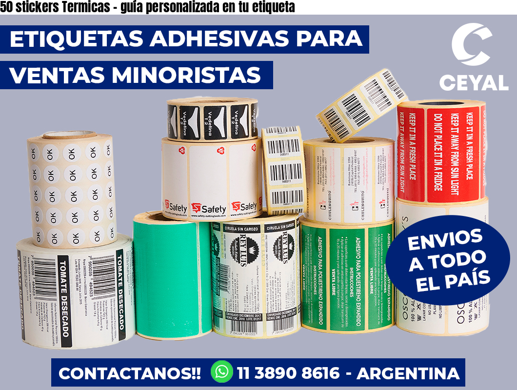50 stickers Termicas – guía personalizada en tu etiqueta