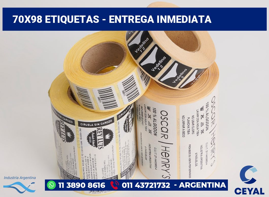 70×98 Etiquetas