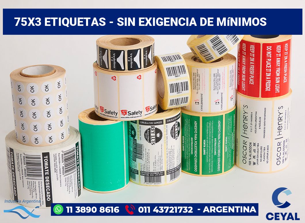 75x3 Etiquetas