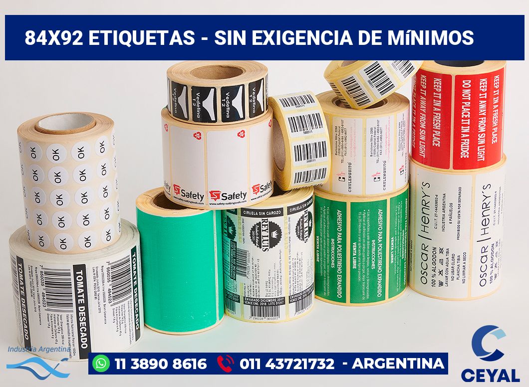 84×92 Etiquetas