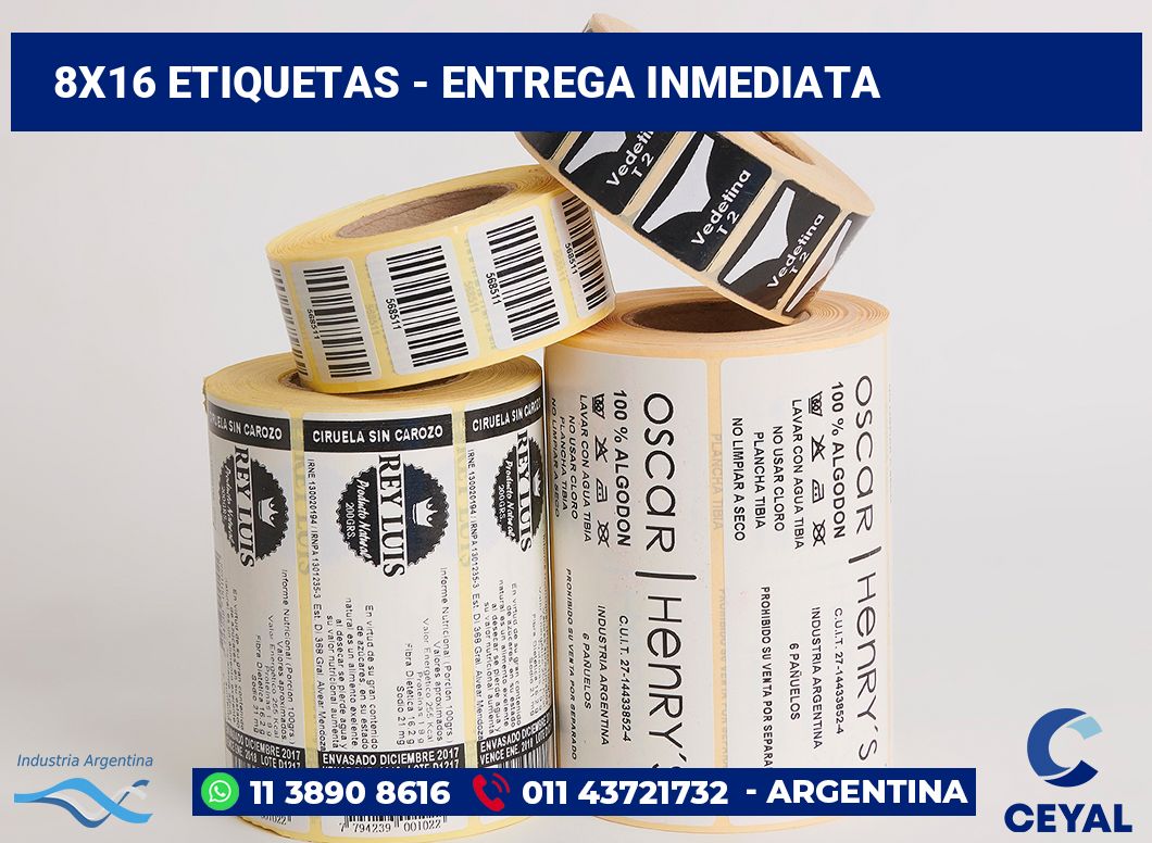 8x16 Etiquetas