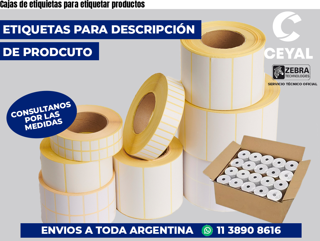 Cajas de etiquietas para etiquetar productos