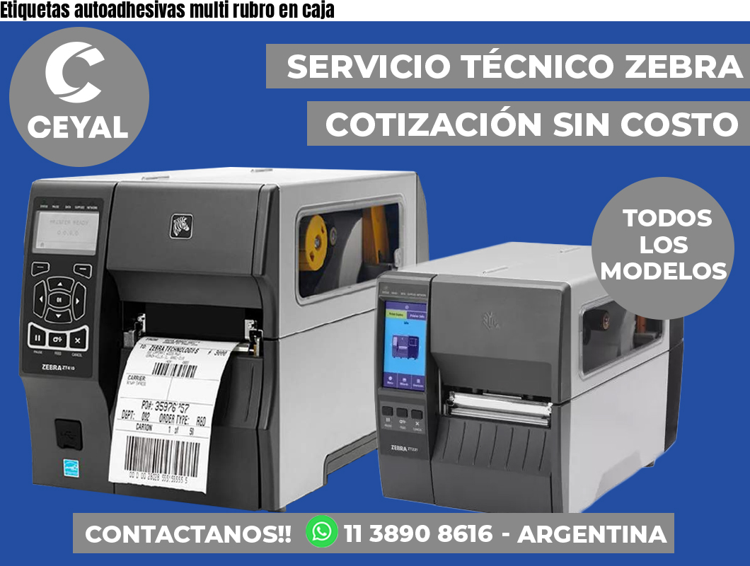 Etiquetas autoadhesivas multi rubro en caja