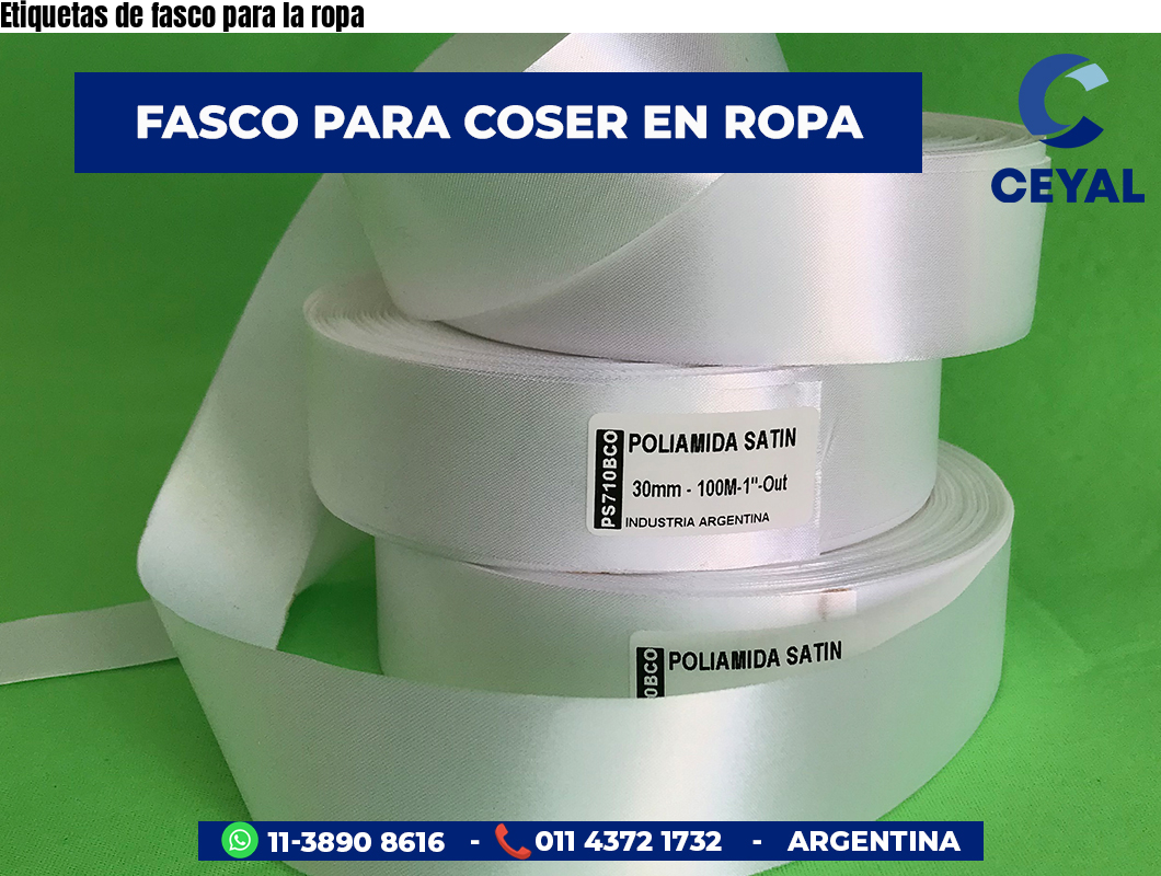 Etiquetas de fasco para la ropa