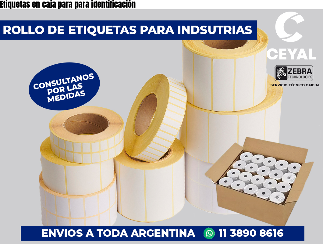 Etiquetas en caja para para identificación