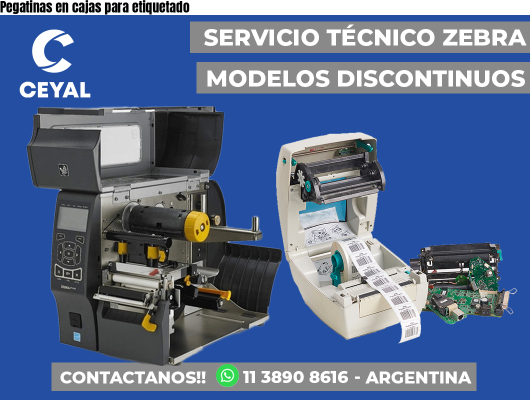 Pegatinas en cajas para etiquetado