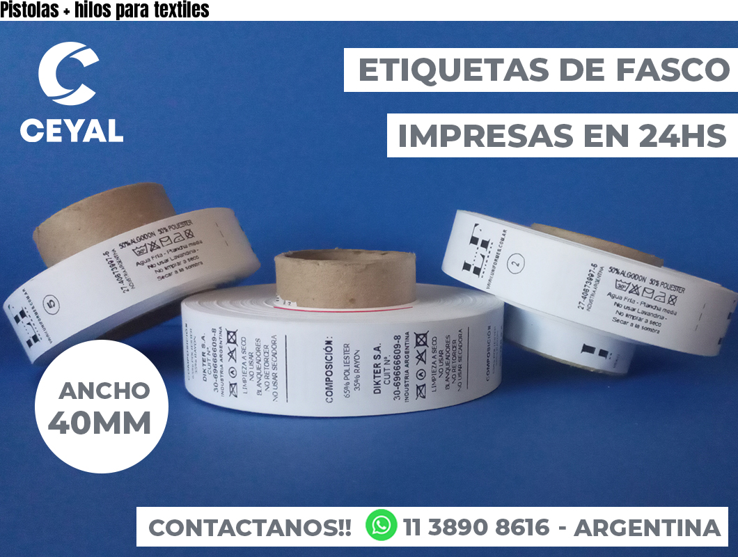 Pistolas + hilos para textiles