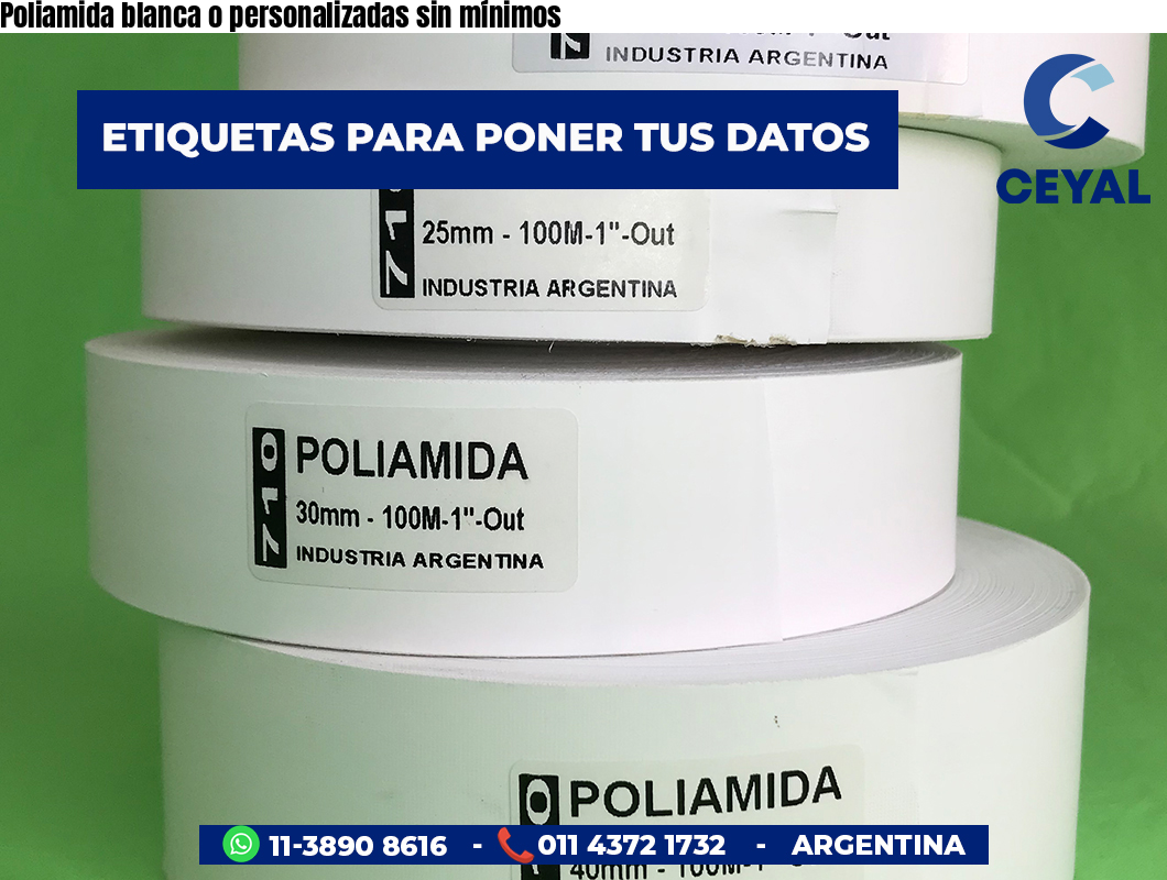 Poliamida blanca o personalizadas sin mínimos