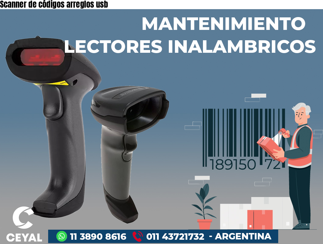 Scanner de códigos arreglos usb