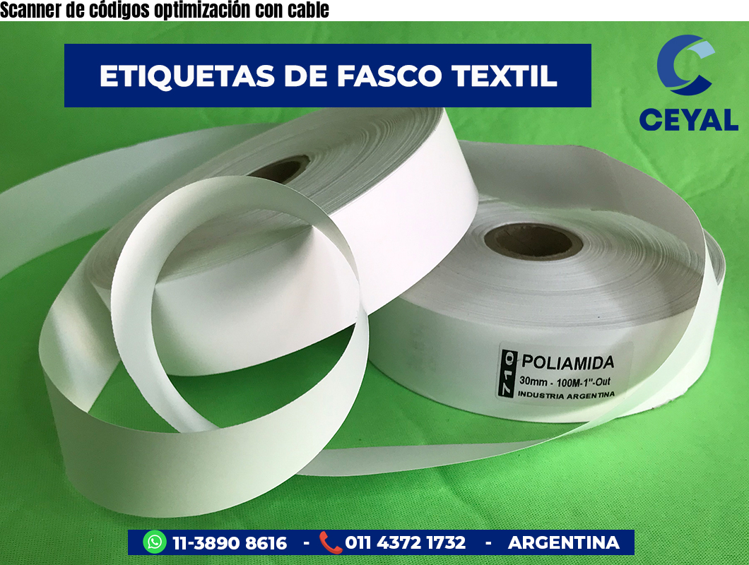 Scanner de códigos optimización con cable
