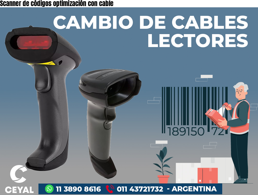 Scanner de códigos optimización con cable