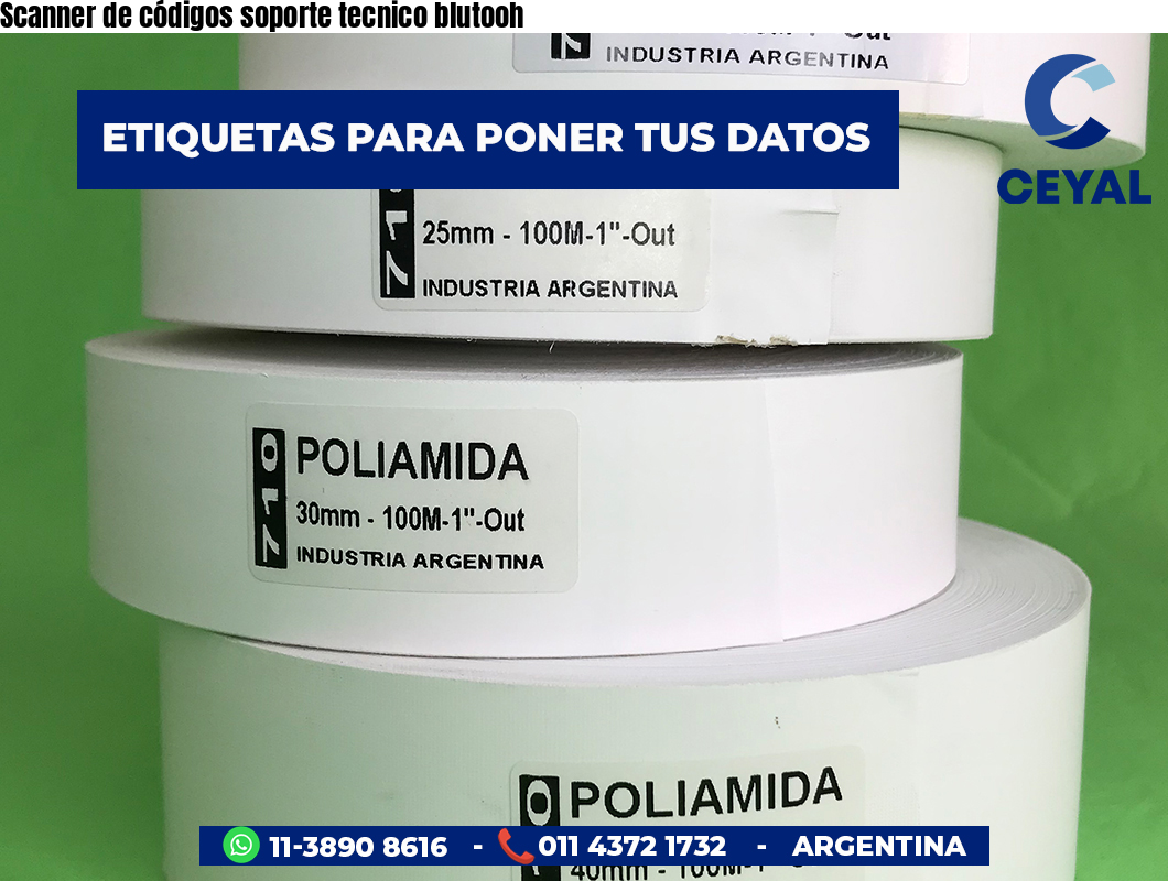 Scanner de códigos soporte tecnico blutooh