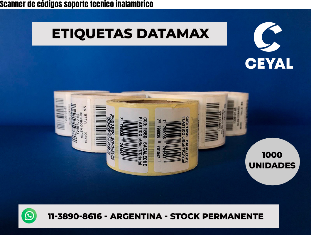 Scanner de códigos soporte tecnico inalambrico