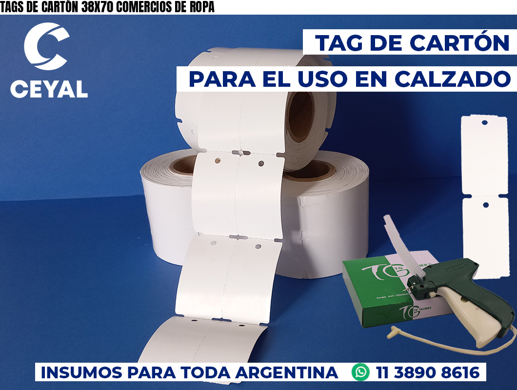TAGS DE CARTÓN 38X70 COMERCIOS DE ROPA