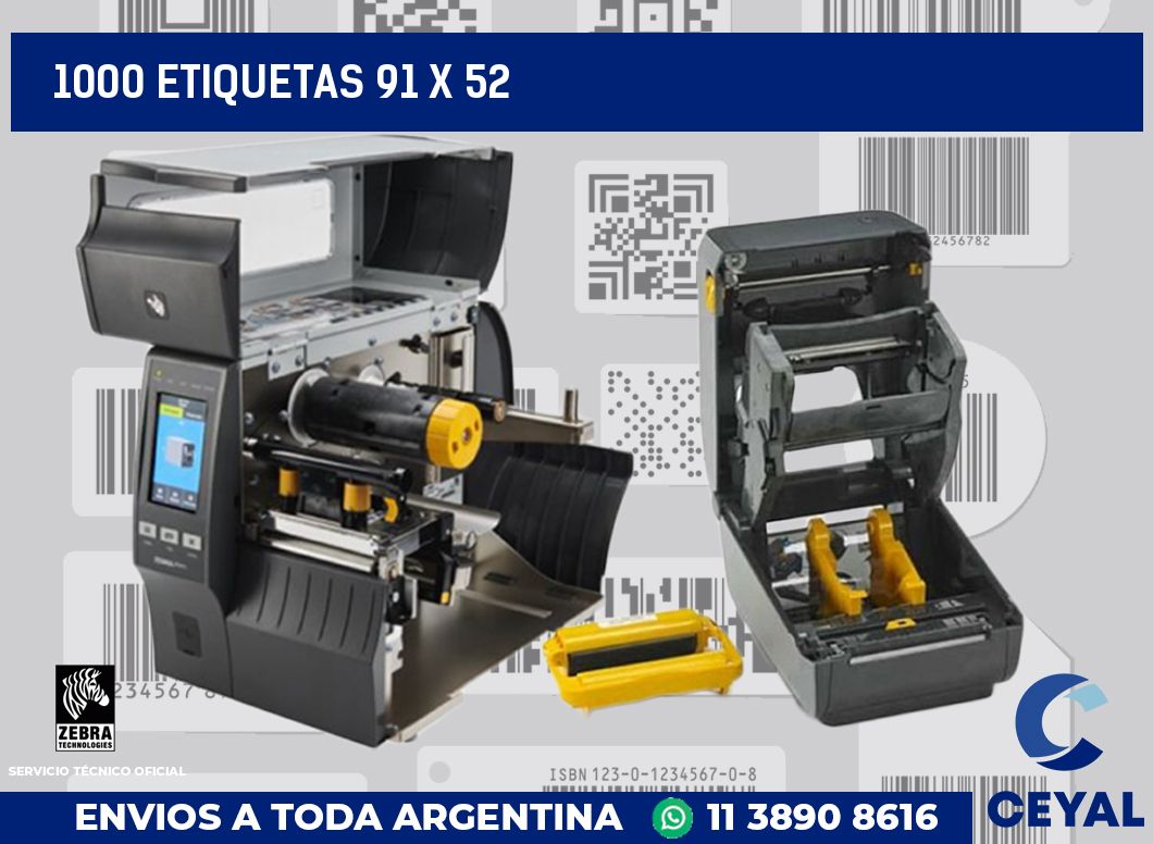 1000 etiquetas 91 x 52