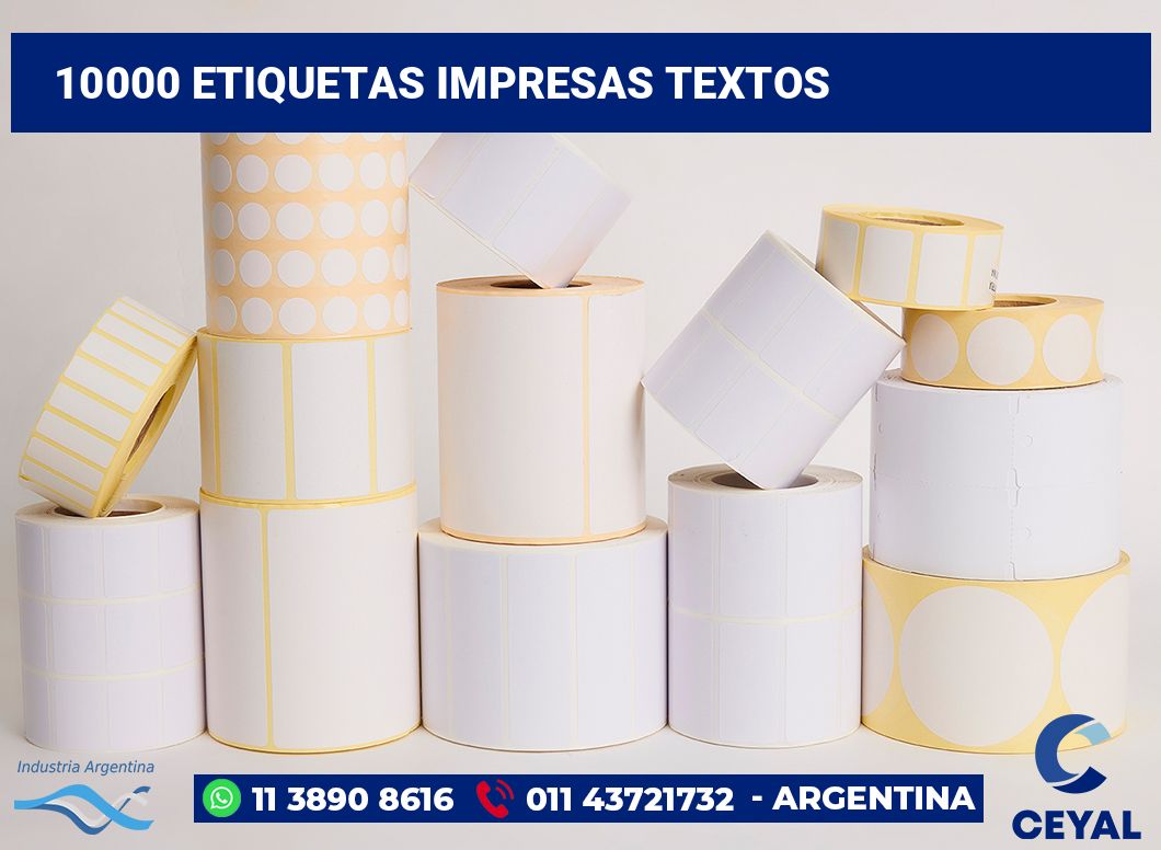 10000 Etiquetas impresas textos