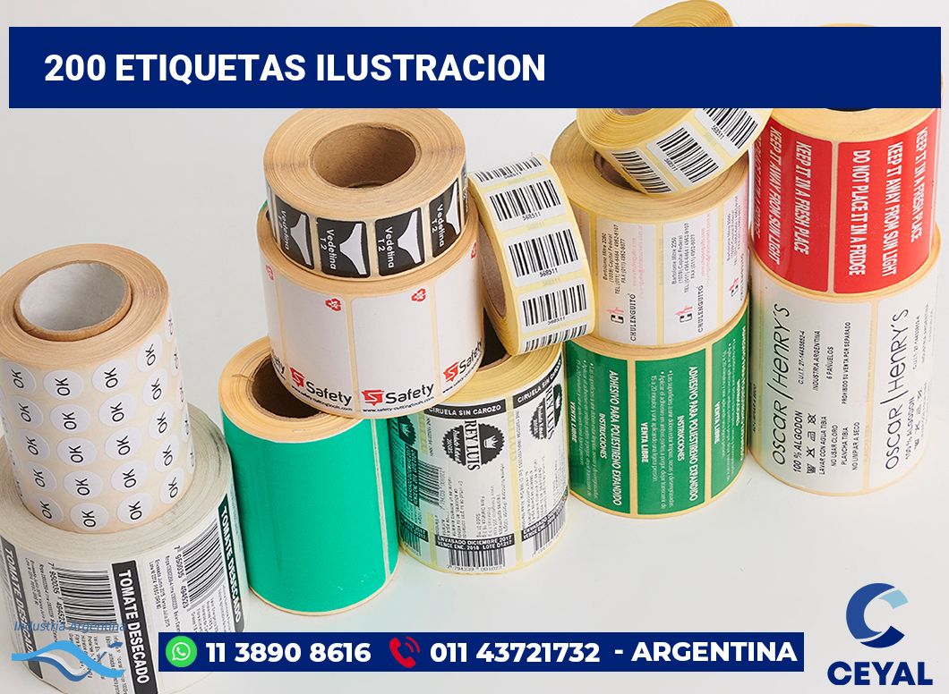 200 Etiquetas ilustracion