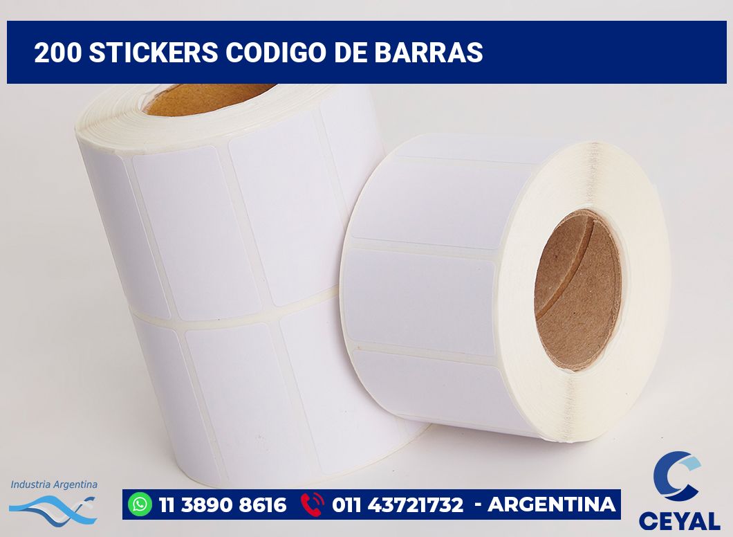 200 Stickers codigo de barras