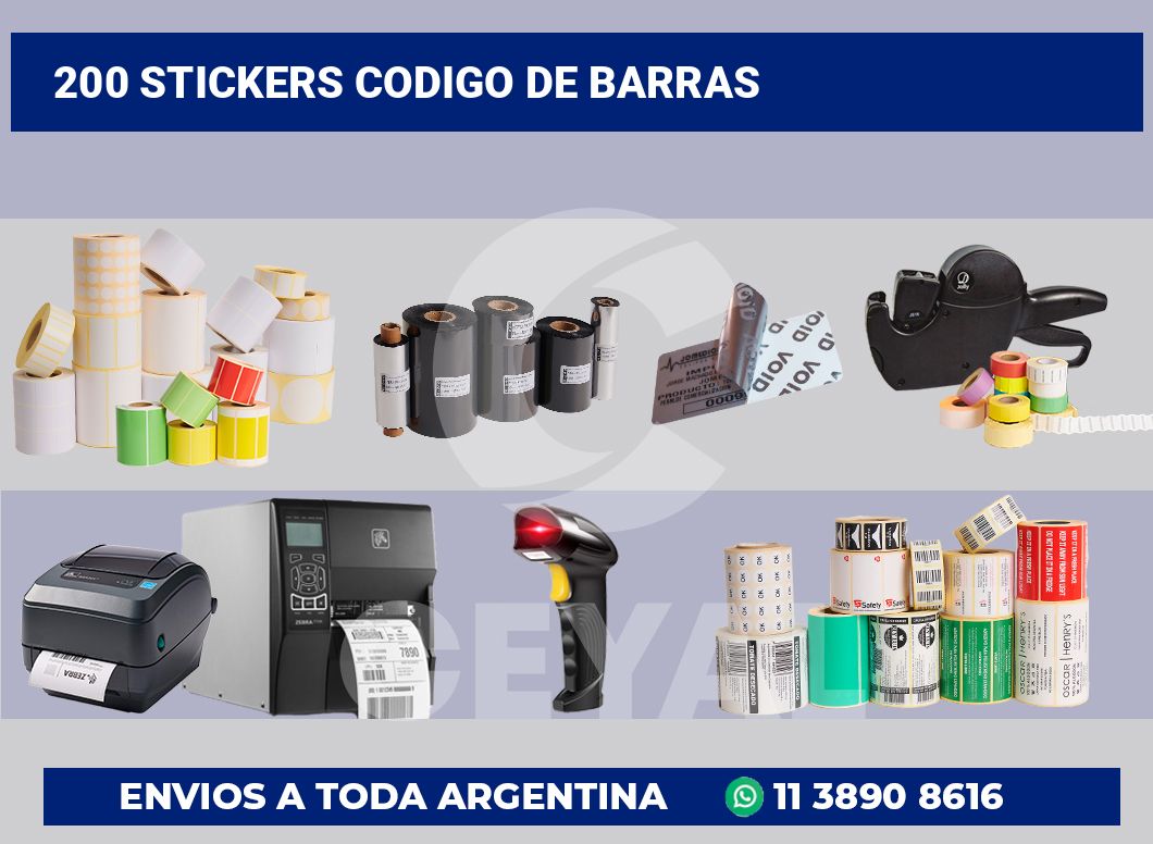 200 Stickers codigo de barras