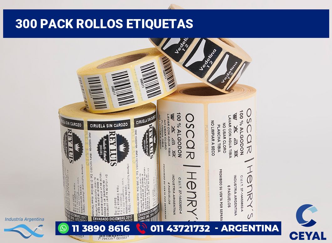 300 Pack rollos etiquetas