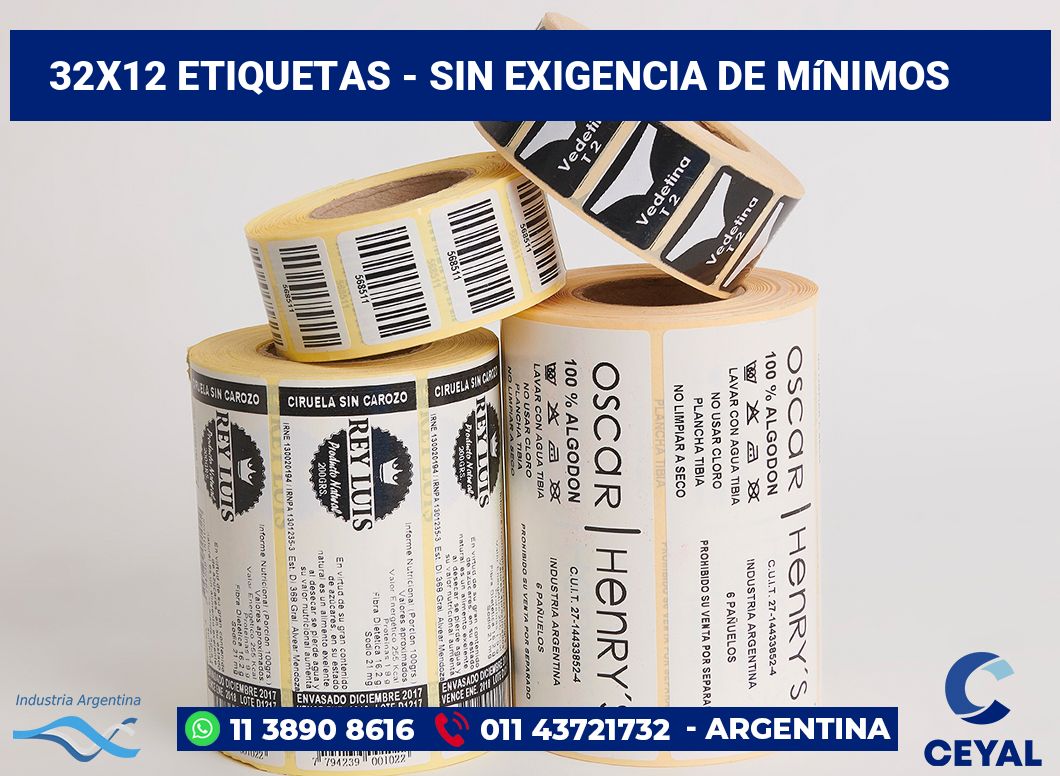 32×12 Etiquetas