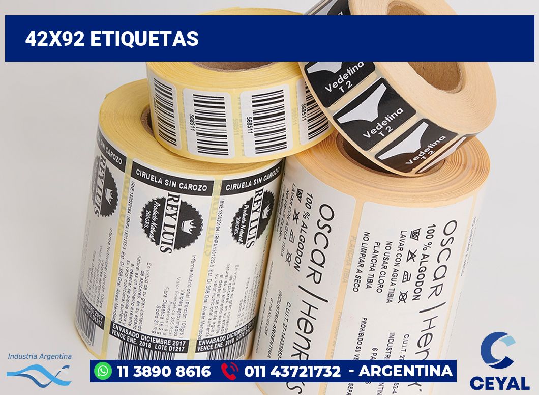 42x92 Etiquetas