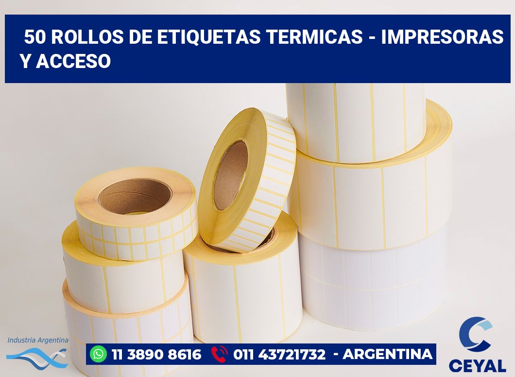50 Rollos de etiquetas termicas - impresoras y acceso