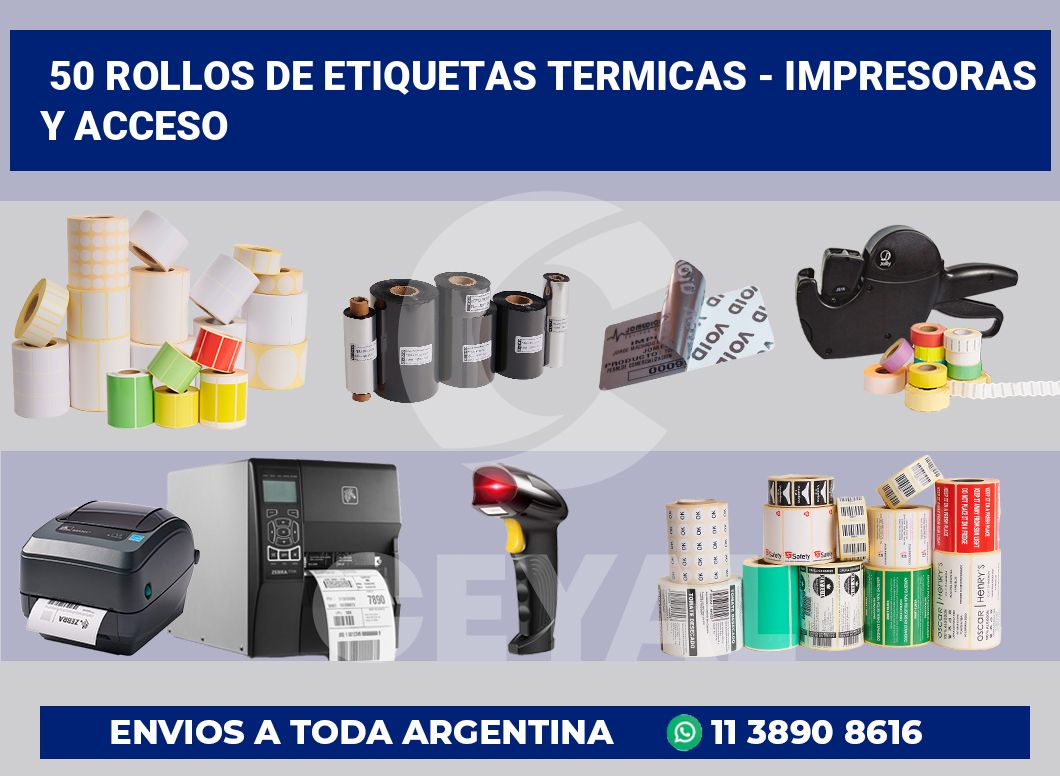 50 Rollos de etiquetas termicas – impresoras y acceso