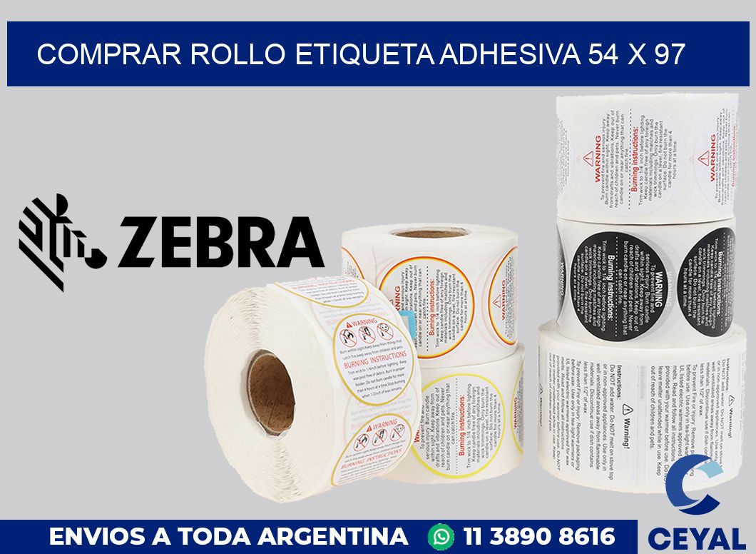 Comprar rollo etiqueta adhesiva 54 x 97