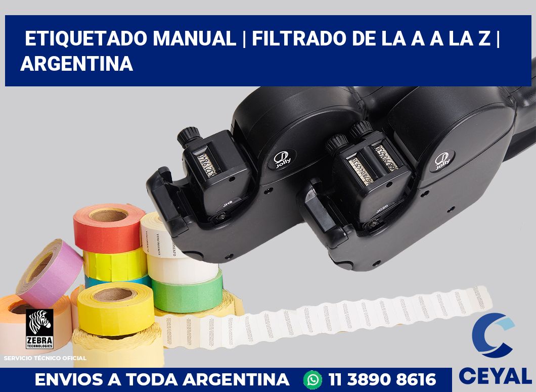 Etiquetado manual | Filtrado de la A a la Z | Argentina