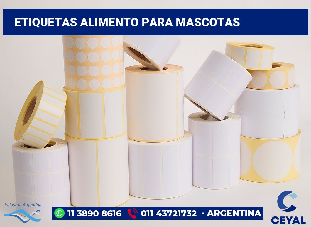 Etiquetas Alimento para mascotas
