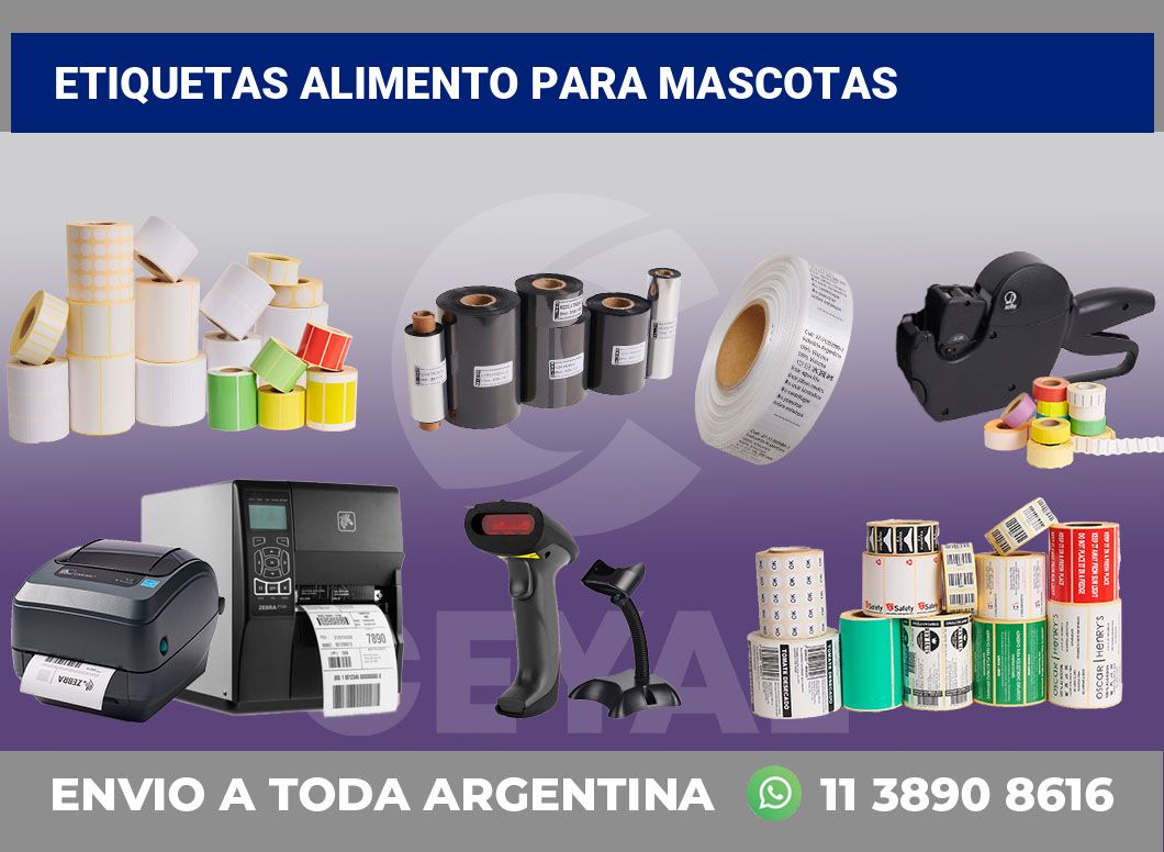Etiquetas Alimento para mascotas