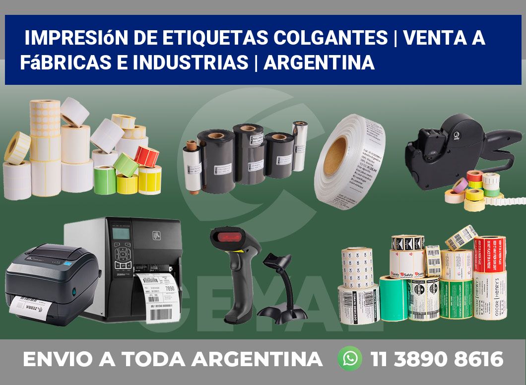 Impresión de etiquetas colgantes | Venta a fábricas e industrias | Argentina