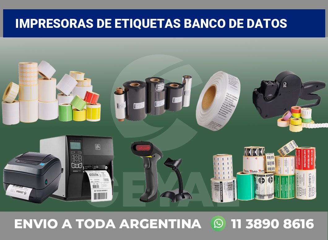 Impresoras de etiquetas Banco de datos